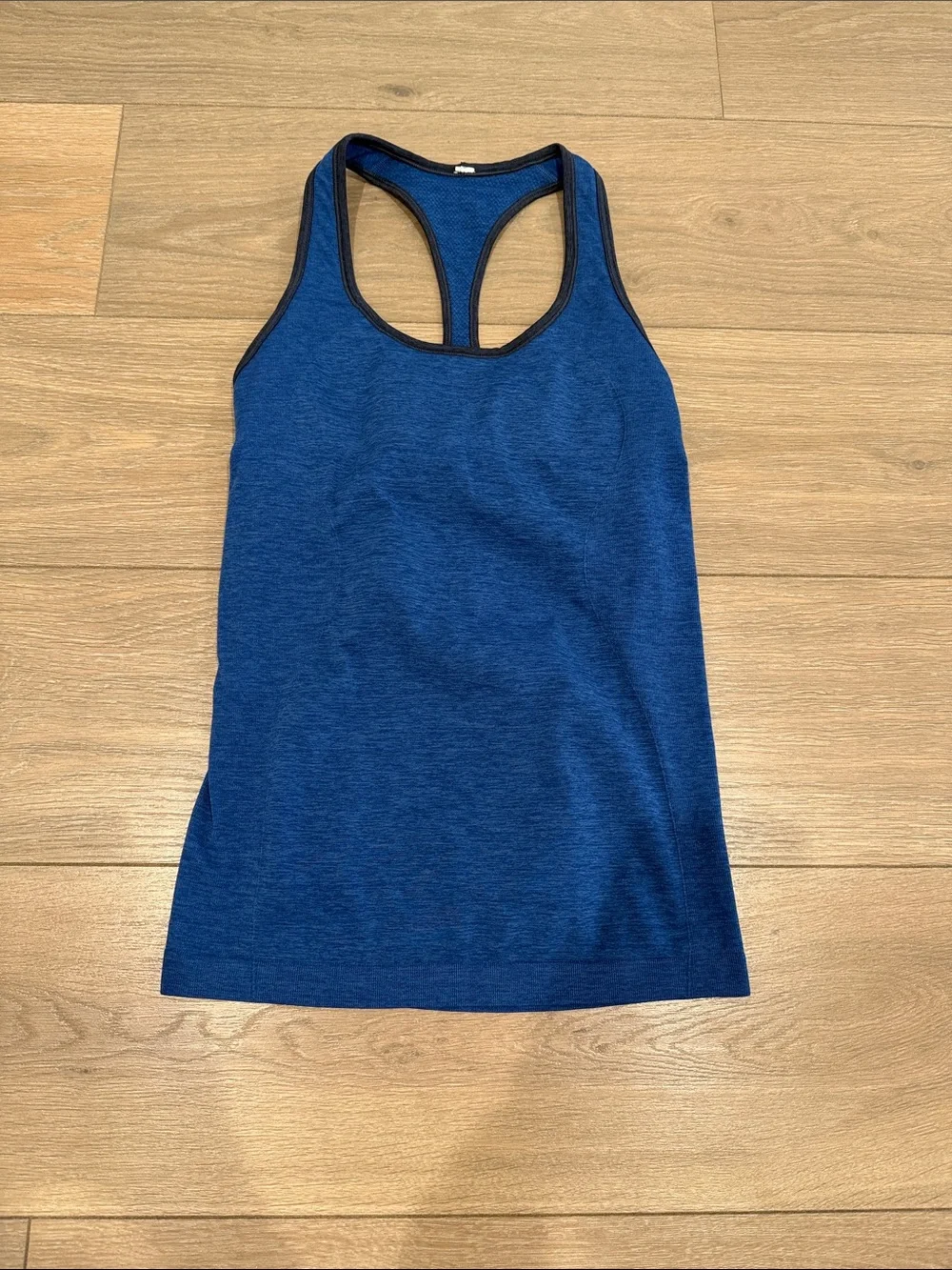 LULULEMON Heathered Rugged Blue Inkwell Ebb & Flow Racerback Gym Tank Top Size 6